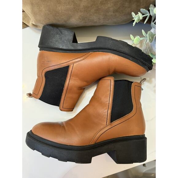 Marc Fisher Women's Wade Lug Sole Brown Chelsea Boot Size 8.5M - Picture 1 of 6
